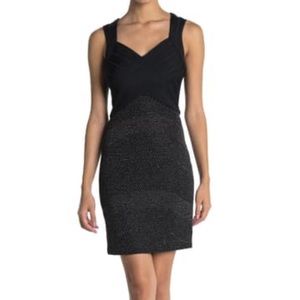 Guess - black & glitter bandage dress